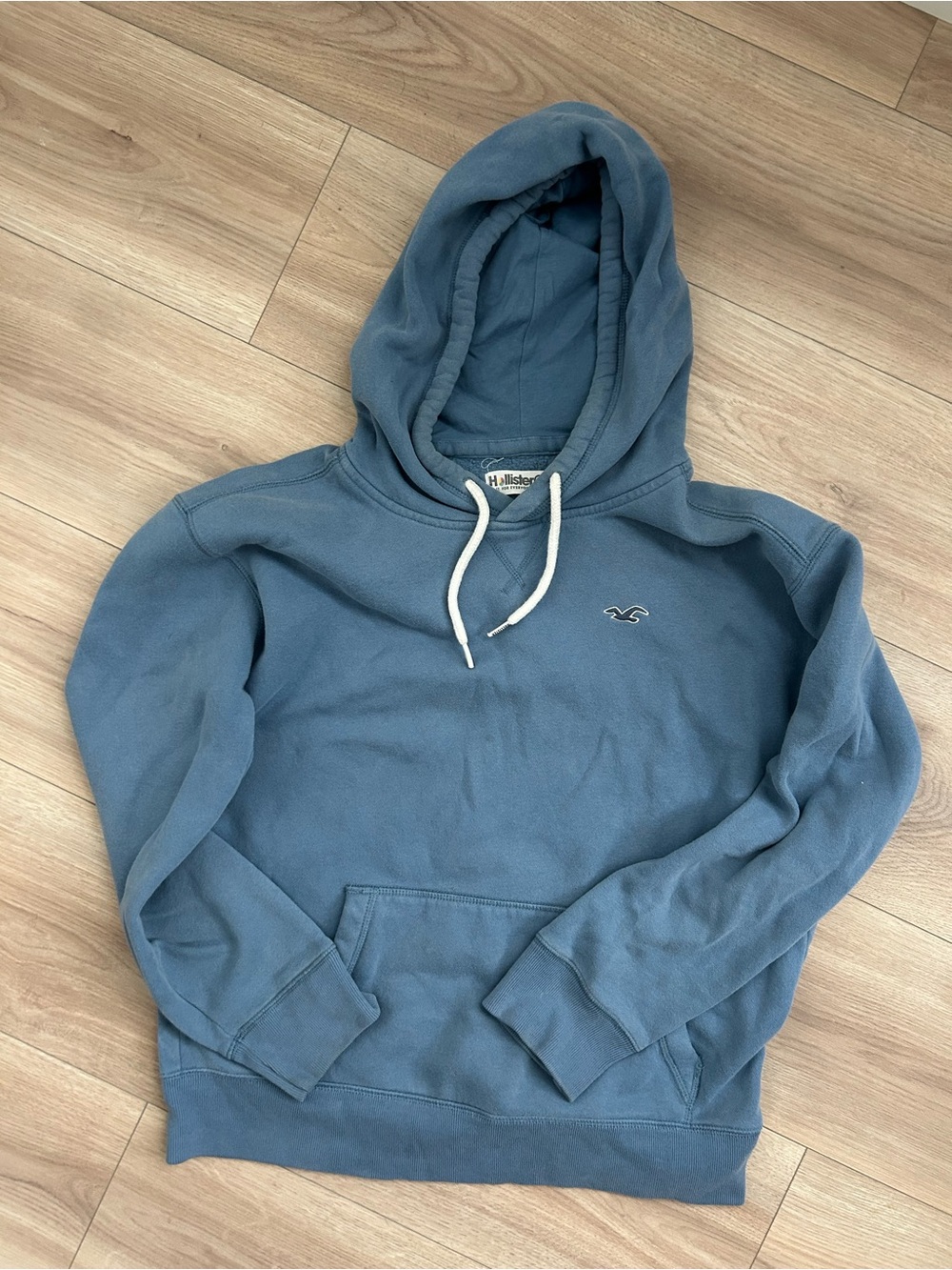 Hollister Men's Slate Blue Pullover Hoodie